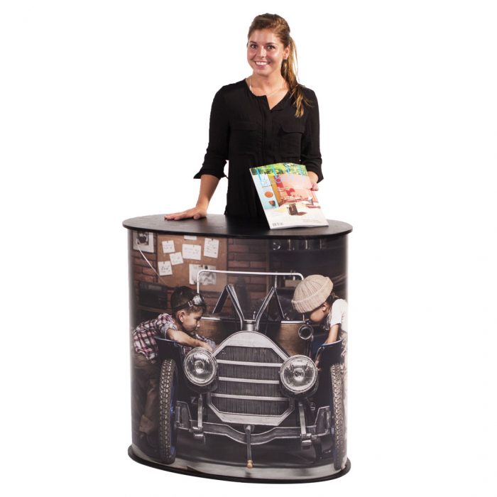 Banchetto promozionale con velcro e top color nero - immagine 2